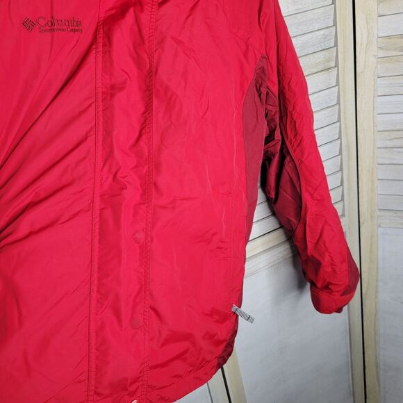 Columbia Core Interchange Womens Medium Fleece Jacket Red Winter Coat - Picture 14 of 14